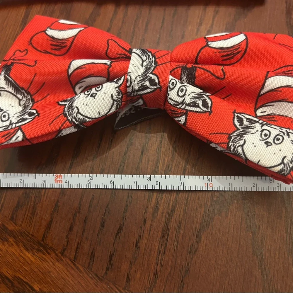 Dr. Seuss Red and White Cartoon Bow Tie